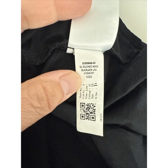 Old Navy Dress Womens XL Black‎ Maxi Sleeveless V Neck Tie Shoulder Smocked NWT - Picture 13 of 13